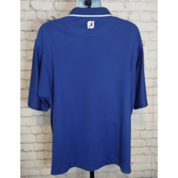 Footjoy royal blue short sleeve polo with white trim - mens Size xlarge - Picture 5 of 9